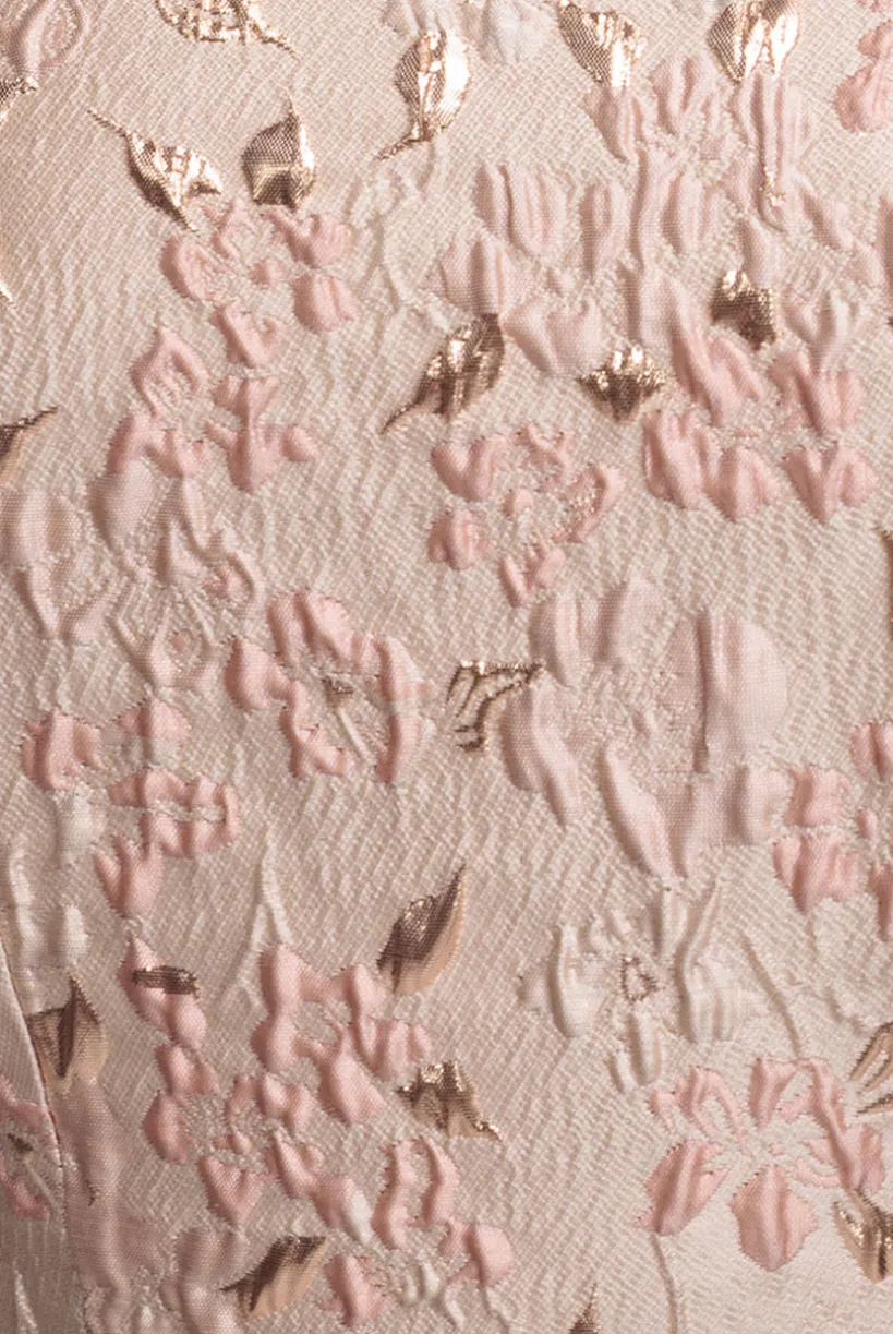 Lace Up Jacquard Midi Dress With Organza Wings - Blush Pink by Goddiva