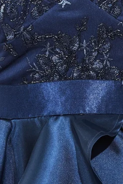 Layered Frilled Mini Dress - Navy by Goddiva