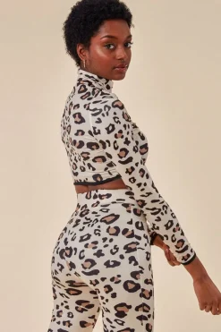 Leopard Print Crop Top&legging Lounge Set - Brown by Cosmochic