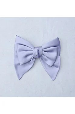 Lilac Satin Hair Bow Lilac Hair Clip by QueenMee Accessories