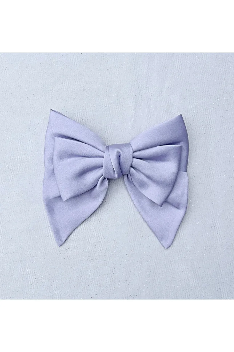 Lilac Satin Hair Bow Lilac Hair Clip by QueenMee Accessories