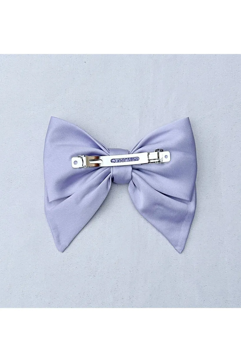Lilac Satin Hair Bow Lilac Hair Clip by QueenMee Accessories