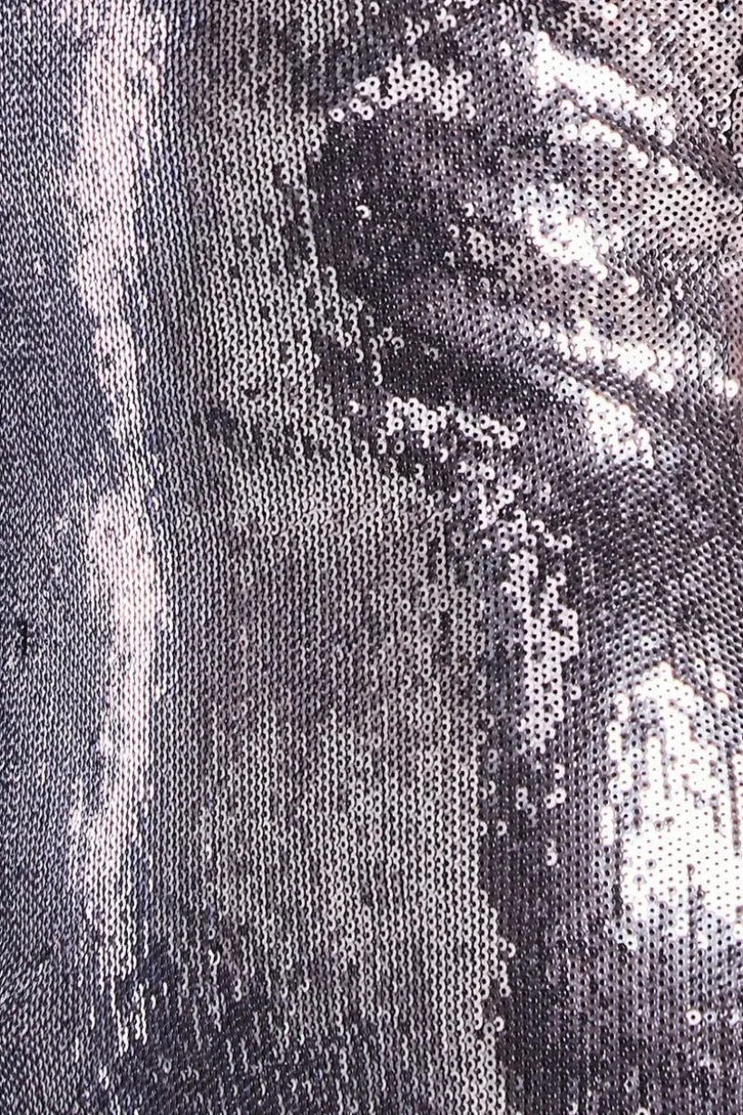 Liquid Sequin Halterneck Maxi With Corsage - Silver by Goddiva