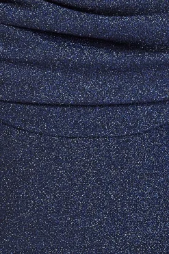 Lurex Cowl Neck Jumpsuit - Royalblue by Goddiva