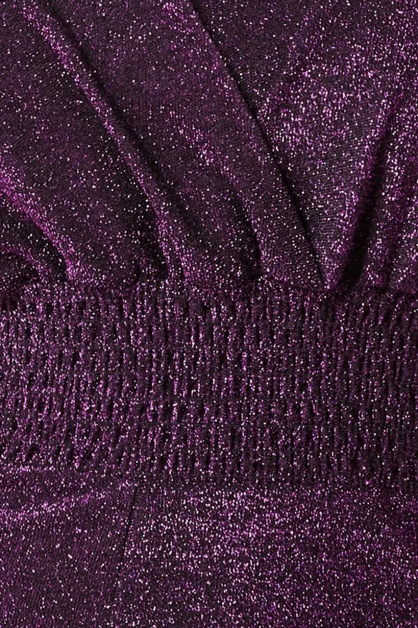 Lurex Wrap Style Jumpsuit - Magenta by Goddiva