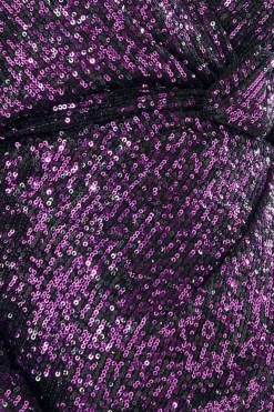 Maternity Wrap Sequin Midi Purple by Goddiva