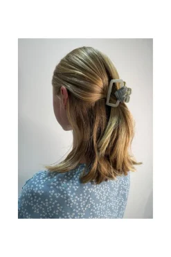 Mid Cream Hair Claw With Monochrome Heart by Last True Angel