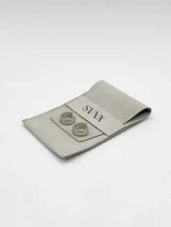 Mini Huggie Hoop With Clear Stones - Silver by SVNX
