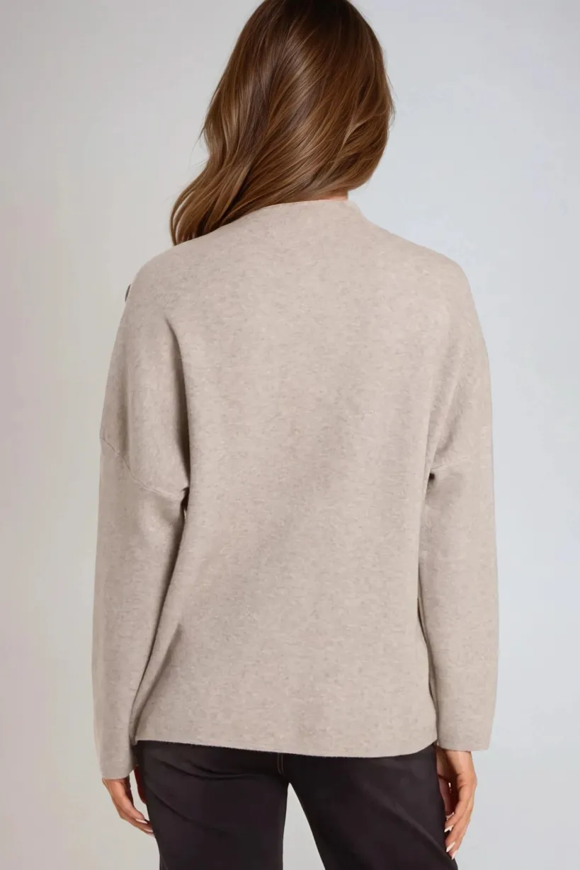 Mocha High Neck Jumper by Aftershock London
