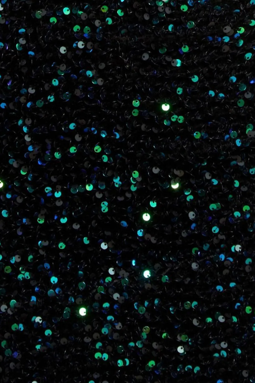 Multi Sequin & Velvet Bardot Maxi - Emerald Green by Goddiva