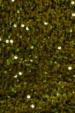 Multi Sequin & Velvet Bardot Midi Dress - Olive Green by Goddiva