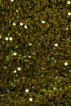 Multi Sequin & Velvet Bardot Midi Dress - Olive Green by Goddiva