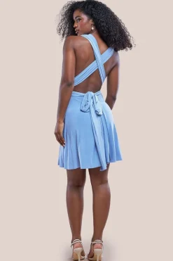 Multiway Mini Dress - Powder Blue by Goddiva