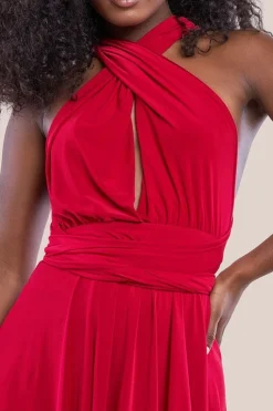 Multiway Mini Dress - Red by Goddiva