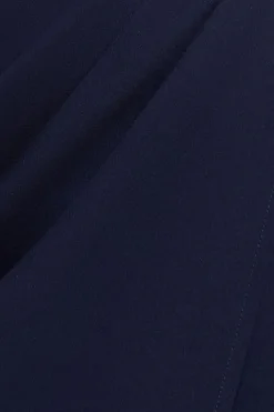 Off The Shoulder Chiffon Wing Scuba Crepe Midi Dress - Navy Blue by Goddiva