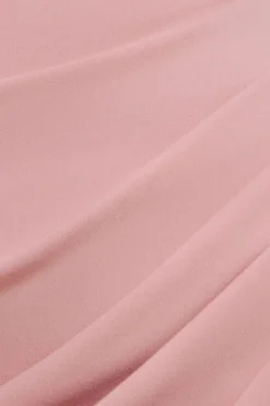 Off The Shoulder Chiffon Wing Scuba Crepe Midi Dress - Blush Pink by Goddiva