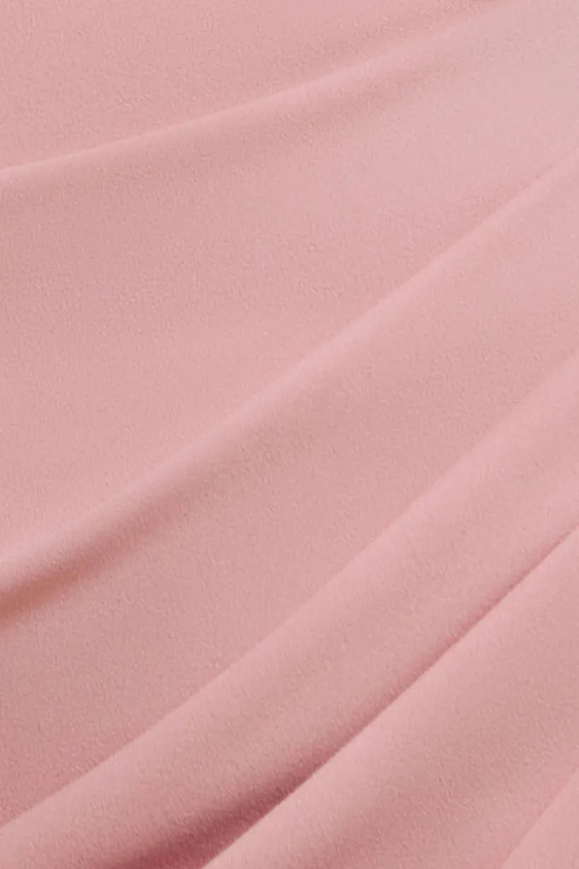 Off The Shoulder Chiffon Wing Scuba Crepe Midi Dress - Blush Pink by Goddiva