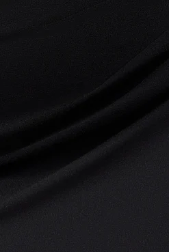 Off The Shoulder 3D Puffed Sleeve Sweetheart Maxi Dress - Black by Goddiva