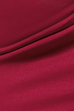 Off The Shoulder 3D Puffed Sleeve Sweetheart Maxi Dress - Burgundy by Goddiva
