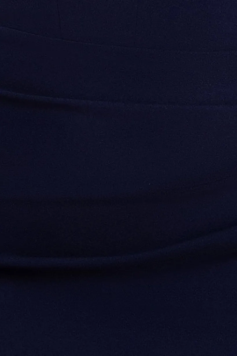 Off The Shoulder Draped Sleeve Maxi Dress With Diamante Neckline - Navy Blue by Goddiva