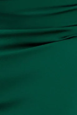 Off The Shoulder Draped Sleeve Maxi Dress - Emerald Green by Goddiva