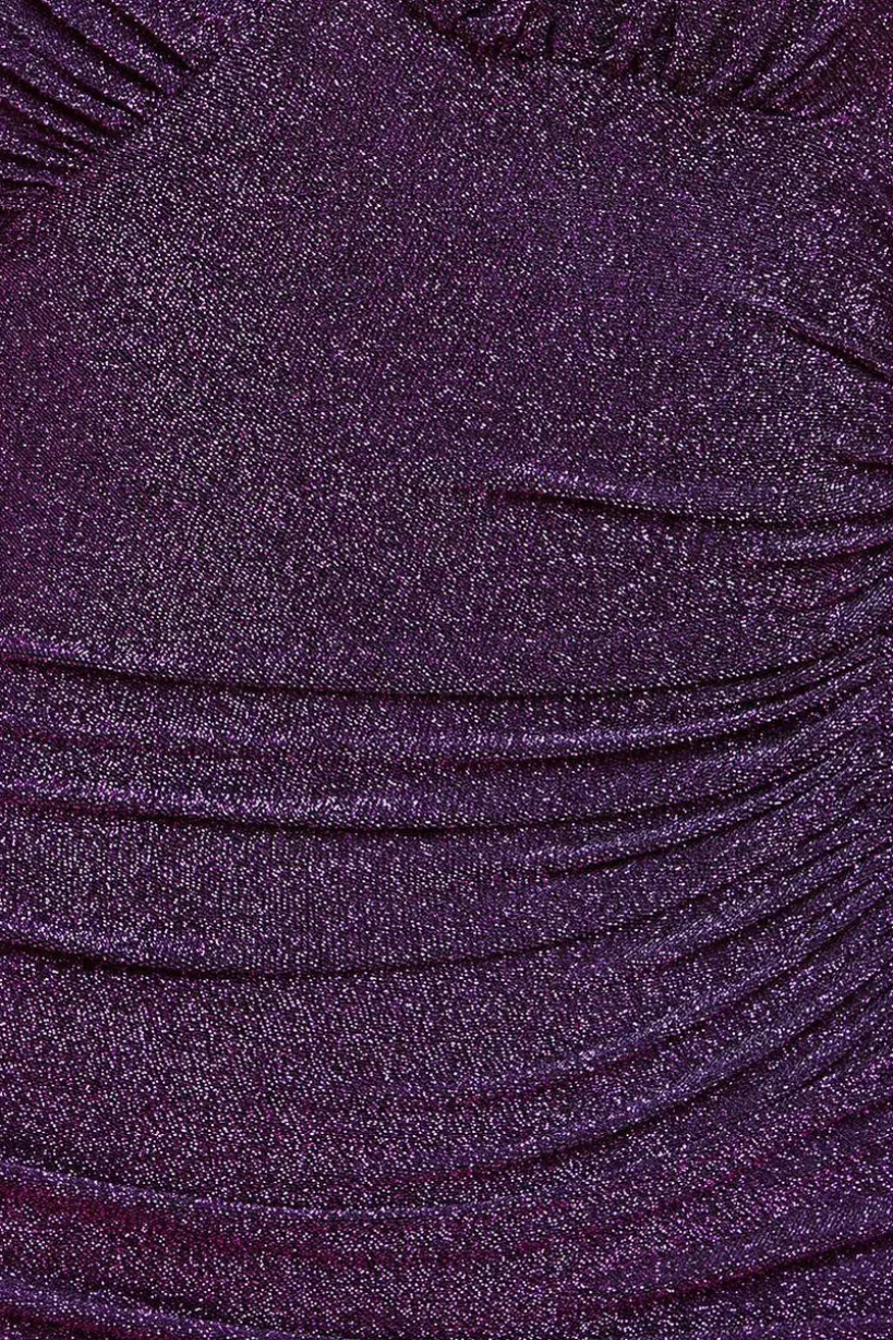 Off The Shoulder Drawstring Side Midi - Magenta by Goddiva