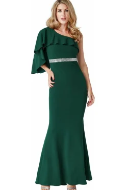 Off The Shoulder Flair Maxi Dress - Emerald by Goddiva