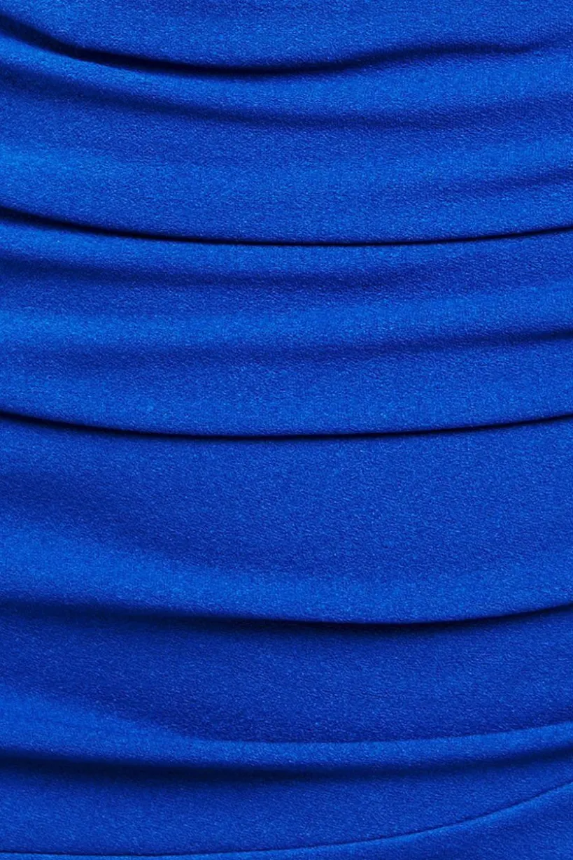 Off The Shoulder Frill Bodice Midi Dress - Royal Blue by Goddiva