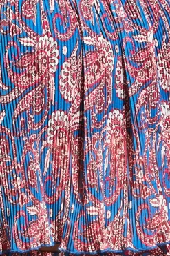 Off The Shoulder Printed Crop Top - Blue by City Goddess
