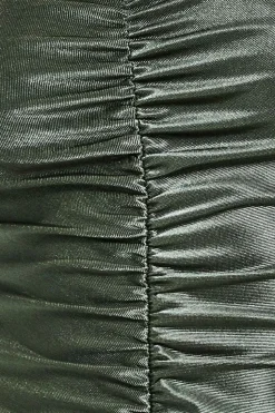 Off The Shoulder Ruched Mini - Khaki by Goddiva
