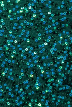 Off The Shoulder Sequin Wing Maxi - Emerald Green by Goddiva