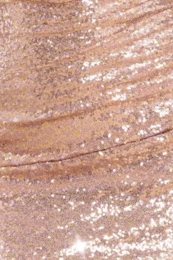 Off The Shoulder Sequin Wing Maxi Dress - Champagne by Goddiva