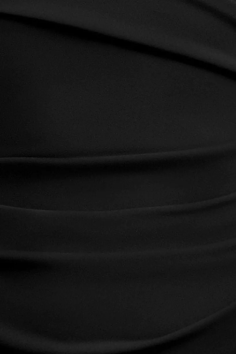 One Shoulder Evening Maxi Dress - Black by Goddiva