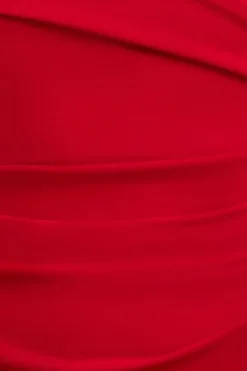 One Shoulder Evening Maxi Dress - Red by Goddiva