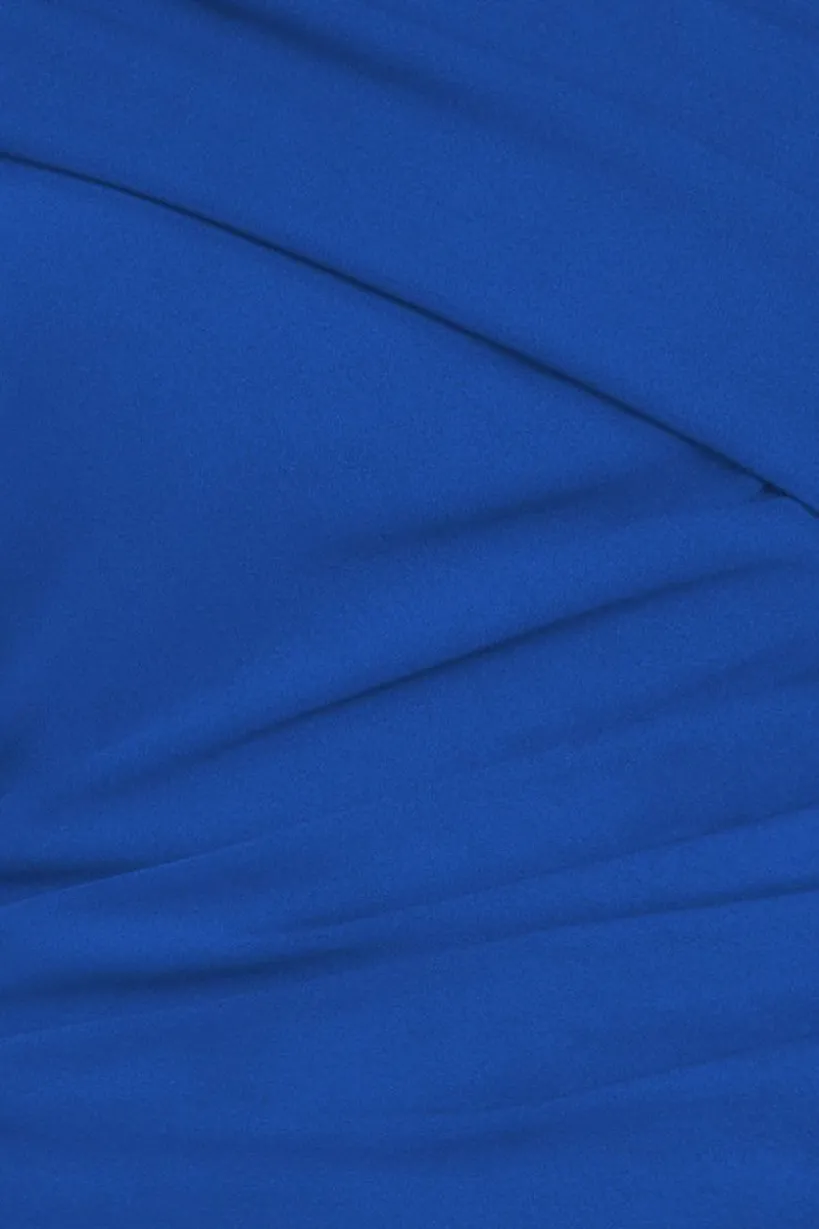 One Shoulder Evening Maxi Dress - Royal Blue by Goddiva