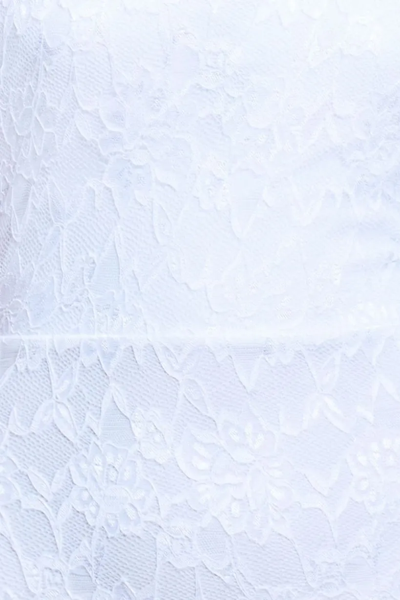 One Shoulder Scalloped Neck Maxi Dress - White by Goddiva