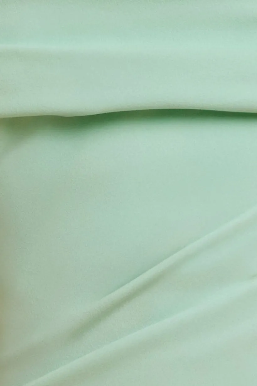 One Shoulder Scuba Crepe Evening Maxi Dress - Mint Green by Goddiva