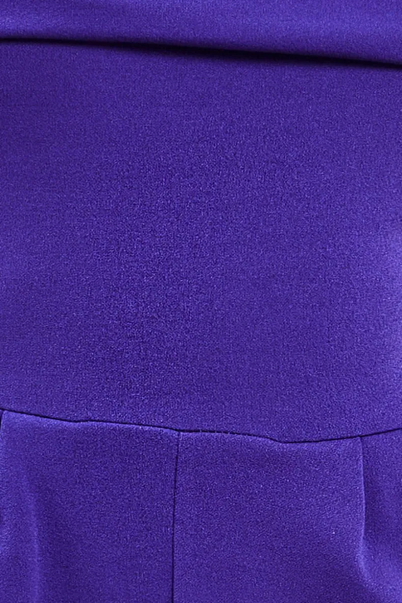 One Shoulder Scuba Jumpsuit - Purple by Goddiva