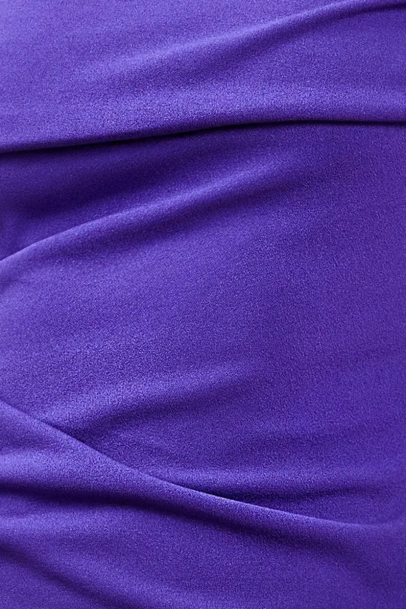 One Shoulder Scuba Midi Dress - Purple by Goddiva