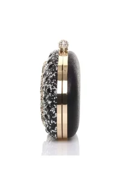 Oval Diamante Embellished Clutch Bag by SVNX