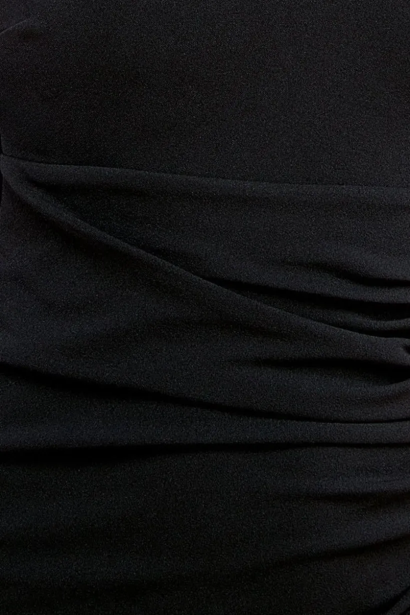 Pearl Detail Scuba Crepe Maxi Dress - Black by Goddiva