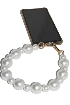 Pearl Phone Strap - White by Goddiva Accessories