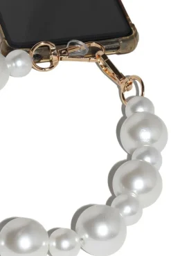 Pearl Phone Strap - White by Goddiva Accessories