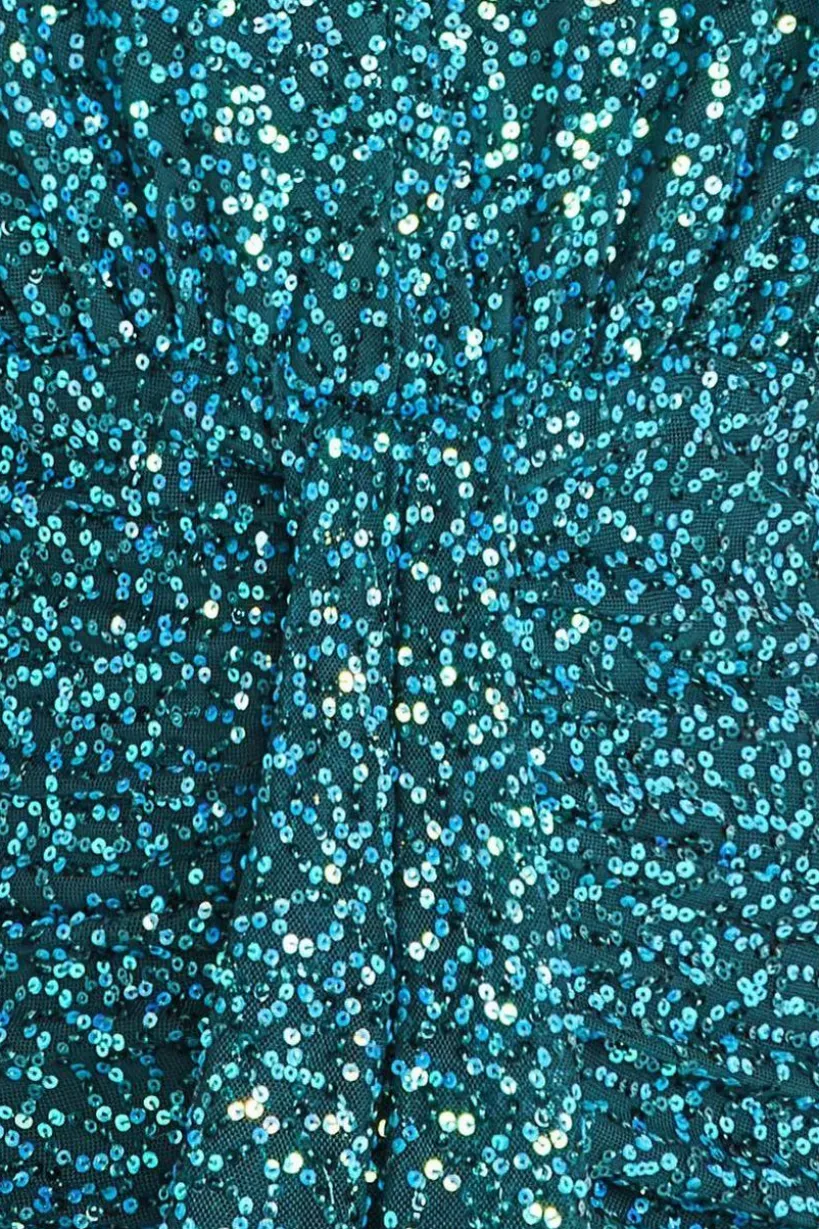 Plunge V-Neck Sequin Maxi - Emerald Green by Goddiva