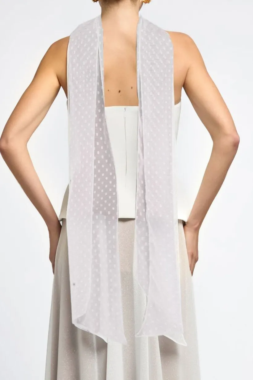 Polka Dobby Chiffon Scarf by Goddiva