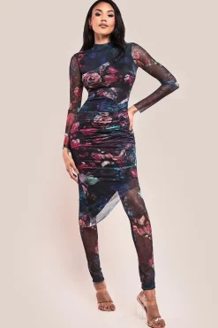Printed Sheer Leggings - Black by Goddiva