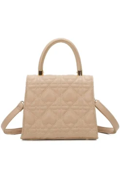 Quilted Heart Grab Bag In Beige by SVNX