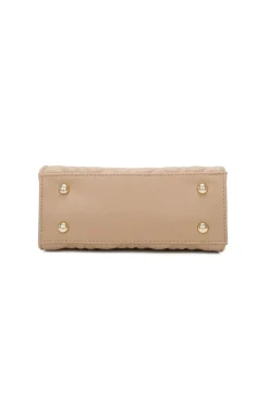 Quilted Heart Grab Bag In Beige by SVNX