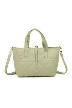 Quilted Tote Bag Pale Green by SVNX