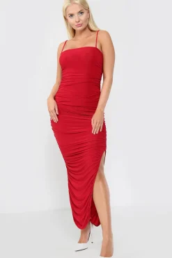 Ruched Slinky Maxi Dress by Avinci